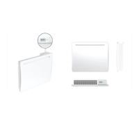 Radiateur électrique à inertie en céramique blanc à montage mural Batilec Oxia 1 000W 45cm x 55cm