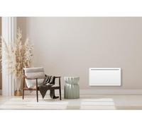 Radiateur Électrique à Inertie Sèche Céramique, 1500W, Design Galbé, Blanc