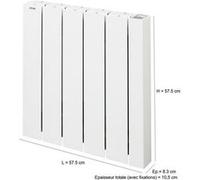 Radiateur électrique connecté à inertie fluide 1000 W - ACOVA - Alcantara - Blanc - Horizontal - Programmable