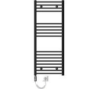 Radiateur électrique de salle de bains avec élément chauffant de 1 200 W, 500 x 1 200 mm, anthracite, montage à droite, avec raccordement latéral