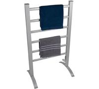 Radiateur électrique en aluminium pour serviettes, 6 barres - Montage possible sur des tuyaux muraux ou carrés - Gris - Sèche-serviettes de salle de bains