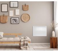 Radiateur Électrique Fixe à Inertie Sèche OCEANIC Rubis, 1000W, Céramique, Design Galbé, Blanc