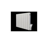 Radiateur électrique fixe en pierre naturelle horizontal - gamme KURTZY 1500W - Blanc - Programmable - Thermostat digital - DELTACALOR