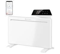 Radiateur électrique - HOMCOM - 1500W connecté wifi sur pied mural commandes vocales 4 modes - acier - 70x21,5x43,5cm - blanc