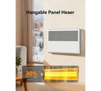Radiateur électrique mural intelligent - 2000W - Panneau deLED - 3 niveaux de chauffage - Minuterie 24 heures - Blanc