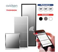Radiateur Electrique Panneau rayonnant Miroir Chauffage Thermostat connecté et Wifi Couleur - Gris, Puissance - 400W