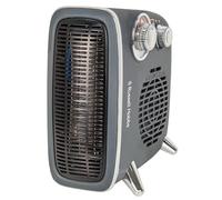 Radiateur électrique Russell Hobbs 1800 W/1,8 kW, radiateur soufflant horizontal/vertical rétro en gris avec thermostat réglable, 2 réglages de chaleur