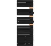 Radiateur électrique sèche-serviettes Allure 3 virtuose Mât à droite avec soufflerie 1750W Noir carbone/chêne - THERMOR - 483120