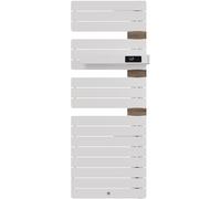 Radiateur électrique sèche-serviettes Allure 4 Classique Mât à droite 750W Blanc Brillant/Chêne - THERMOR - 483255