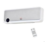 HOMCOM Radiateur mural soufflant oscillant 2000 W - chauffage céramique PTC - 3 niveaux de puissance - télécommande incluse blanc argenté