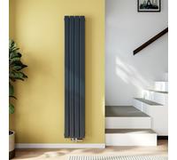 Radiateur EMKE Radiateur design plat Radiateur à panneaux Radiateur vertical à double couche Raccord central 180 x 30 cm 1082 W Anthracite sans barre chauffante