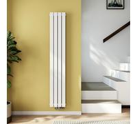 Radiateur EMKE Radiateur design plat Radiateur à panneaux Vertical Double couche Raccord central 180 x 30 cm 1082 W Blanc sans barre chauffante