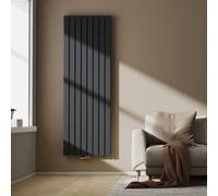 Radiateur EMKE Radiateur design vertical Radiateur à panneaux, 1800 x 616 mm, double couche anthracite plat, raccord central, 2166 W sans barre chauffante