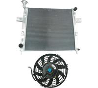 Radiateur en aluminium, 3 RANGÉES, dimensions du noyau 545 mm x 590 mm, dimensions totales 860 mm x 610 mm, adapté à la Jeep Grand Cherokee 40L L6, puissance de refroidissement accrue de 30 %.