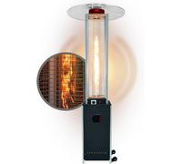 Radiateur gaz Bellamente Cristal, 12,5 kW, idéal pour terrasse, jardin ou balcon. Pratique, avec système anti-basculement et arrêt automatique, de couleur anthracite