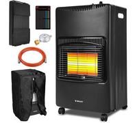 Radiateur gaz céramique Vulkan 4200W | 3 niveaux de puissance | avec housse de protection, régulateur de pression avec tuyau et indicateur de niveau | pliable et mobile | pour bouteilles de gaz jusqu'
