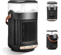 Radiateur halogène infrarouge - Radiateur soufflant à faible consommation d'énergie - 2 niveaux de chauffage - Chauffage rapide - Humidificateur - Effet de flamme LED - Noir