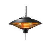 Chauffage extérieur - TECTAKE - Radiateur infrarouge SOLARIS ORBIT 2500W boîtier en aluminium, 2 niveaux de puissance - Noir