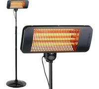 Radiateur infrarouge d'appoint - Chauffage de terrasse 2000W, 3 niveaux de puissance - Radiateur infrarouge résistant aux projections d'eau (IP24) avec lampe infrarouge - Radiateur pour terrasse - Rad