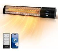 Radiateur infrarouge de 2000W, avec 4 niveaux de puissance, indice de protection IP65 pour une utilisation intérieure et extérieure, montage mural et au plafond, équipé d'une application, d'un écran L