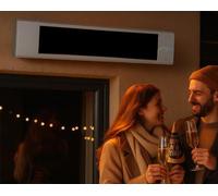 Radiateur infrarouge de chauffage | *SANS production de lumière*, 2 400 watts | Radiateur d'extérieur, chauffage de terrasse, radiateur noir, infrarouge, minuterie, télécommande, pour intérieur et esp