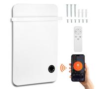 Radiateur infrarouge ISOISL de 400W pour salle de bain et espace de vie, avec application TUYA, écran tactile, minuterie et porte-serviettes, blanc