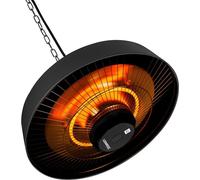 Radiateur infrarouge suspendu pour terrasse - Radiateur de plafond électrique avec télécommande - Minuterie, 2 niveaux de chauffage - Noir (2000 watts, 240 volts)