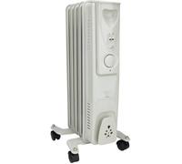 Radiateur Mobile Bain D'Huile 1000W Blanc Chauffage Électrique Portable Avec Thermostat