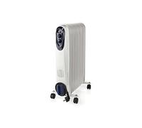 Radiateur de chauffage mobile au mazout avec roulettes, thermostat de protection, blanc, 1000W 1500W 2500W, LxHxP 24x62x44 cm, Nedis HTOI30WT11