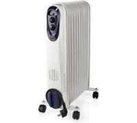 Radiateur de chauffage mobile au mazout avec roulettes, thermostat de protection, blanc, 1000W 1500W 2500W, LxHxP 24x62x44 cm, Nedis HTOI30WT11