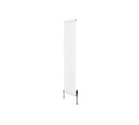 Radiateur Ovale 1 Panneau & Vannes 1800 x 360 mm en Acier Blanc Horizontale