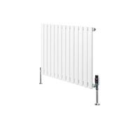 Radiateur à Colonnes Ovales & Vannes 1 Panneau 600 x 780 mm en Acier Carbone Blanc Chauffage Centrale Moderne Horizontale Monté Sur Mur Cuisine [Brosse de Nettoyage & Supports INCLUSES]