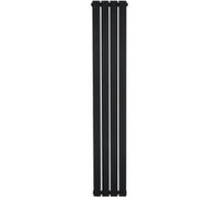Radiateur Plat à 1 Colonne 1600 x 280 mm en Acier Noir Verticale