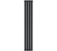 Radiateur Plat à 1 Colonne 1800 x 280 mm en Acier Noir Verticale
