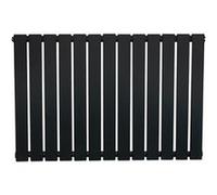 Radiateur Plat à 1 Colonne 600 x 910 mm en Acier Noir Horizontale Noir