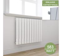 Radiateur plat design, panneau rayonnant horizontal, raccordement latéral, 630x847 mm, blanc, à une seule couche, radiateur plat sans résistance chauffante