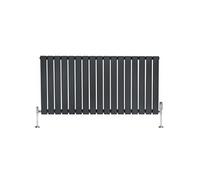 Radiateur Plat Horizontale à 1 Colonne & Vannes 600 x 1190 mm en Anthracite
