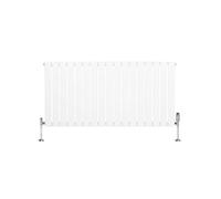Radiateur Plat Horizontale à 1 Colonne & Vannes 600 x 1190 mm en Blanc
