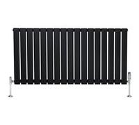 Radiateur Plat Horizontale à 1 Colonne & Vannes 600 x 1190 mm en Noir