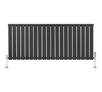 Radiateur Plat Horizontale à 1 Colonne & Vannes 600 x 1400 mm en Anthracite