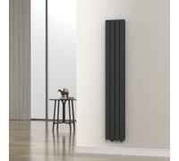 Radiateur plat 'Nore' Noir 180x30cm Double couche 1122W