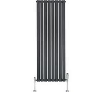 Radiateur Plat Verticale à 1 Colonne & Vannes 1600 x 560 mm en Anthracite