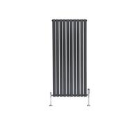 Radiateur Plat Verticale à 1 Colonne & Vannes 1600 x 700 mm en Anthracite