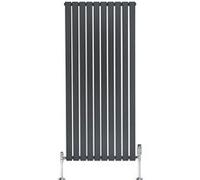 Radiateur Plat Verticale à 1 Colonne & Vannes 1600 x 700 mm en Anthracite