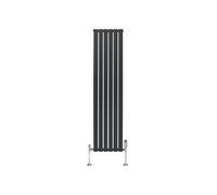 Radiateur Plat Verticale à 1 Colonne & Vannes 1800 x 420 mm en Anthracite Anthracite