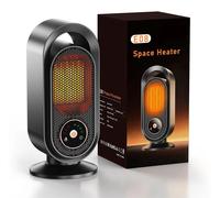 Radiateur portable - Mini radiateur électrique - 1000 W, appareil de table, protection contre le basculement, silencieux, chauffage d'appoint, prise EU - noir
