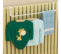 Radiateur porte-serviettes, 35 cm, porte-serviettes chauffant pour radiateur, porte-serviettes en métal monté sur radiateur pour rangement de salle de bain (blanc)