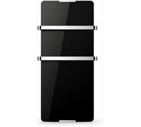 Radiateur Sèche-Serviette Électrique Noir 1200 W Vertical IP24 2 Porte-Serviettes 120 x 6 x 46 cm Conçu En France Noir