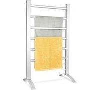Radiateur sèche-serviettes électrique 45-50°c, 2-en-1 chauffe-serviettes électrique 100w avec 6 tubes et cadre en aluminium, argenté Argent G