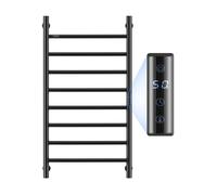 VEVOR Radiateur sèche-serviettes électrique 8 barres mural, IPX5, minuterie, écran LED, noir